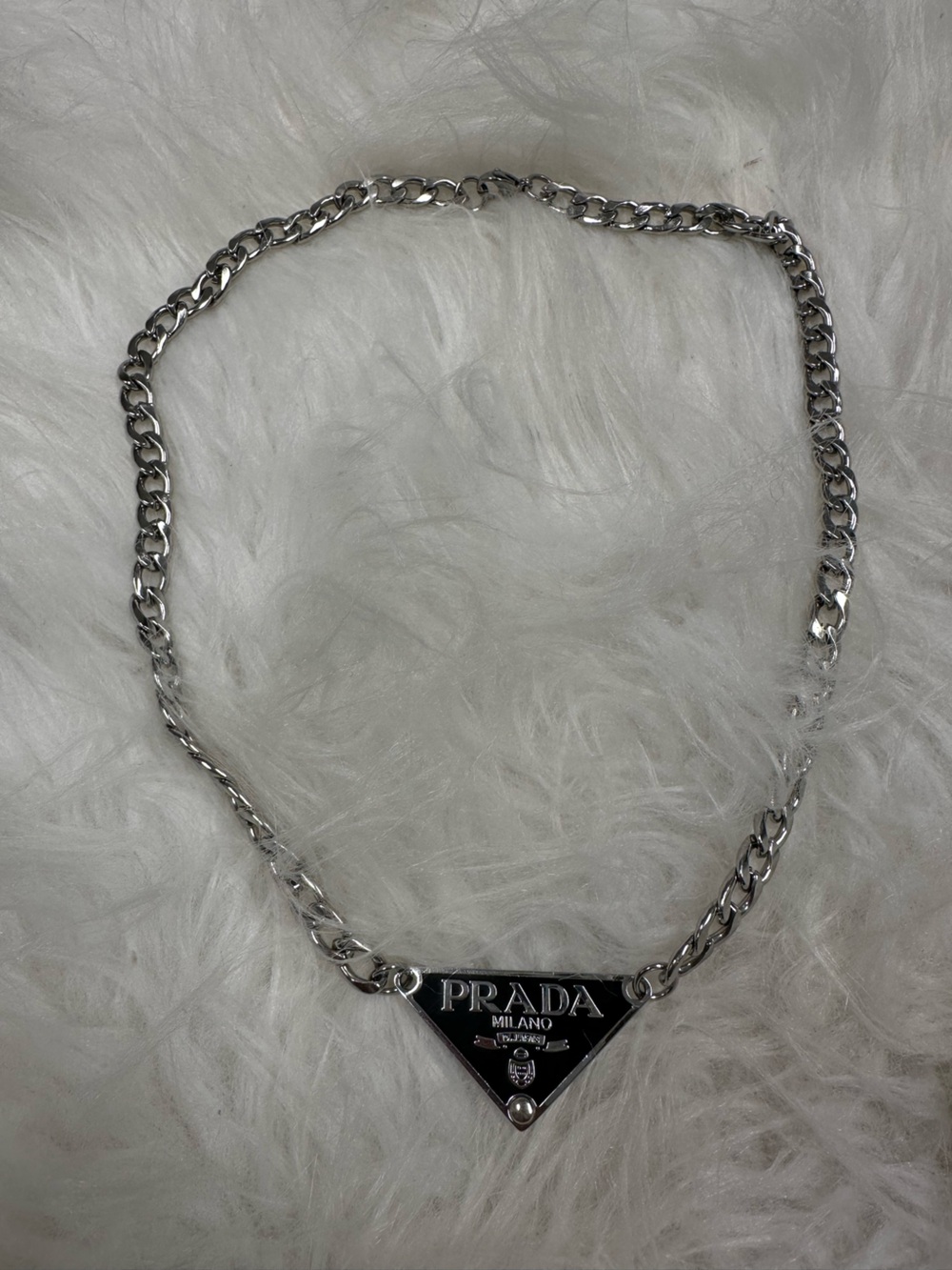 PRADA Silver Chain Link Necklace